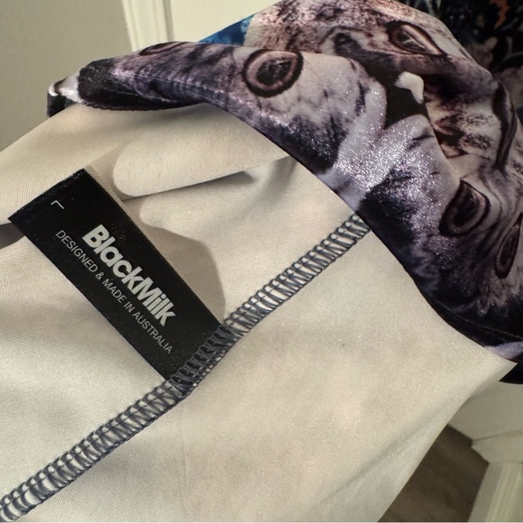 NWOT Blackmilk Butterfly Ink Velvet Mini Strappy Dress Size L - Picture 8 of 8